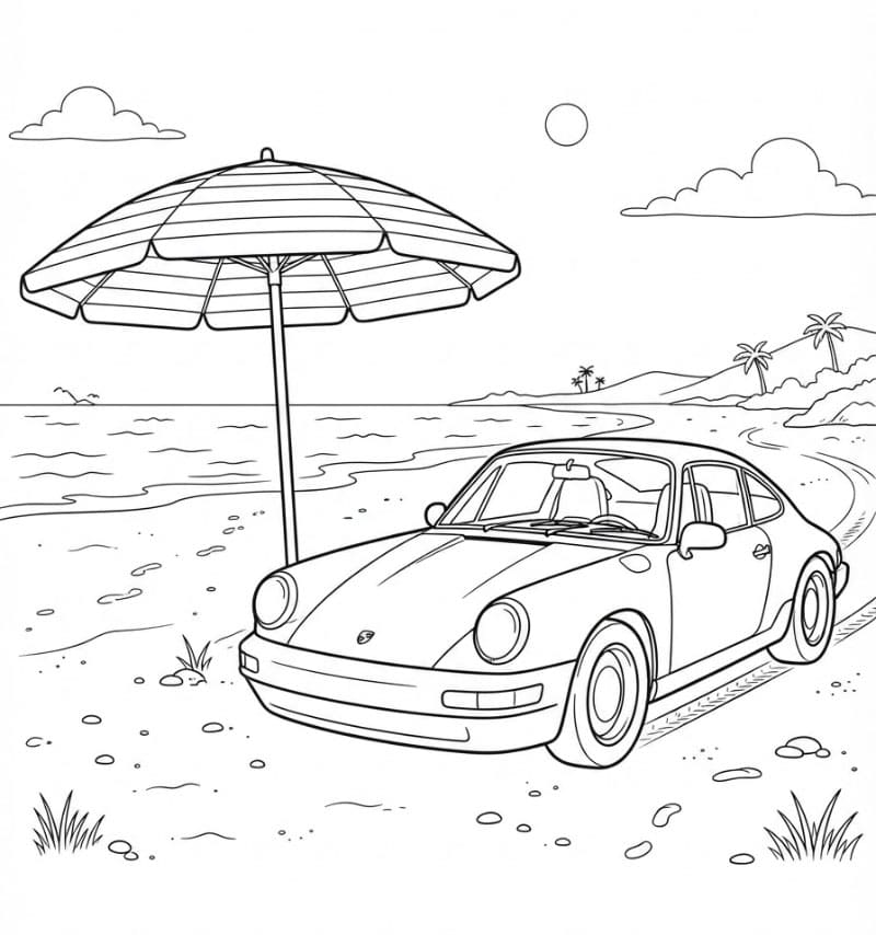 Porsche di Tepi Pantai