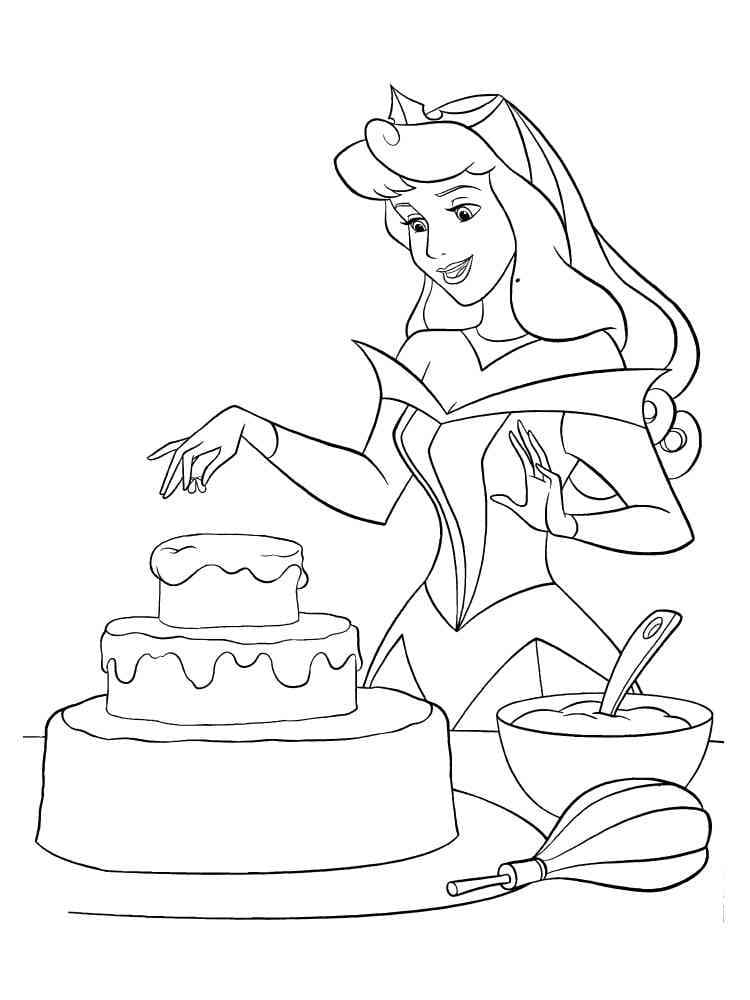 Putri Aurora Sedang Membuat Kue Ulang Tahun