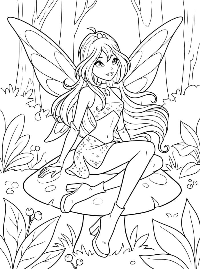 Winx Club Bloom sedang duduk