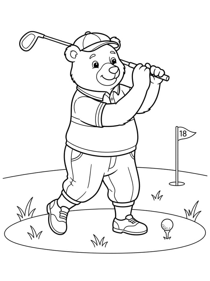 Beruang Bermain Golf