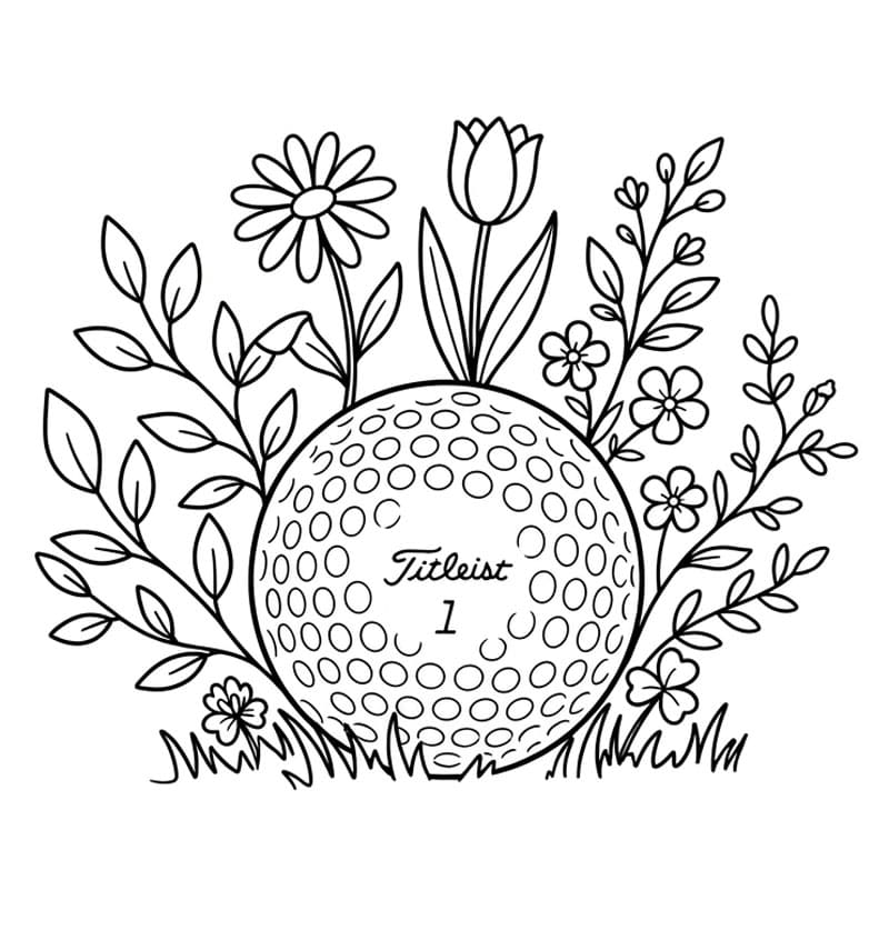 Bola Golf dan Bunga