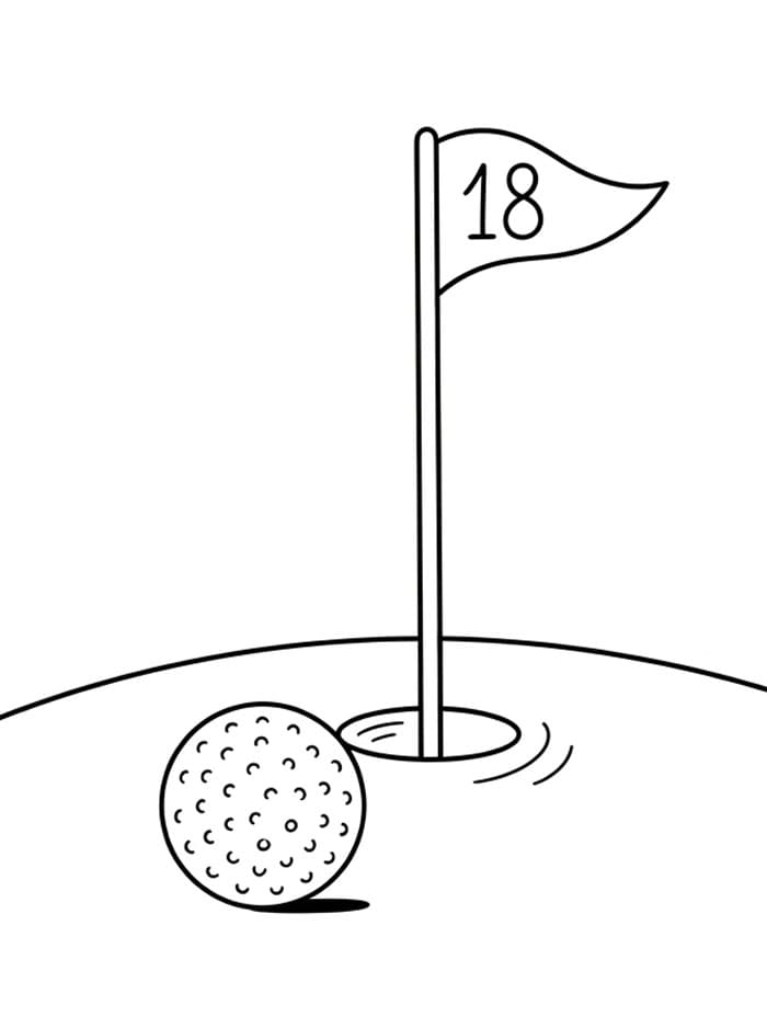 Bola Golf dengan Bendera