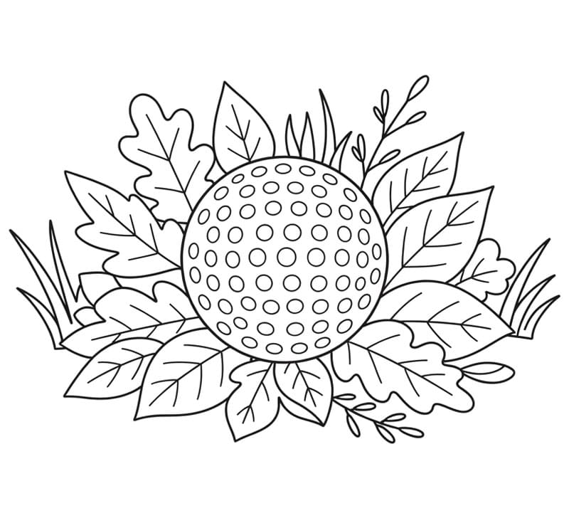 Bola Golf di Antara Daun-daun