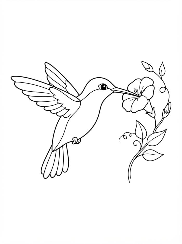 Burung Kolibri dari samping
