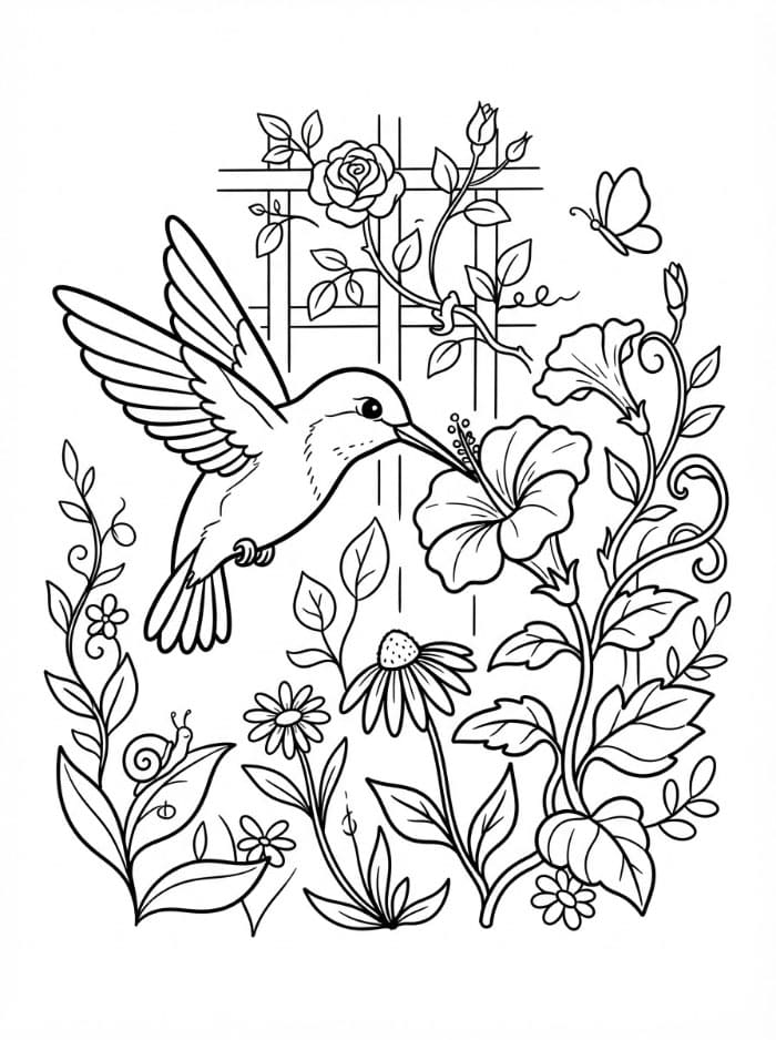 Burung Kolibri di taman