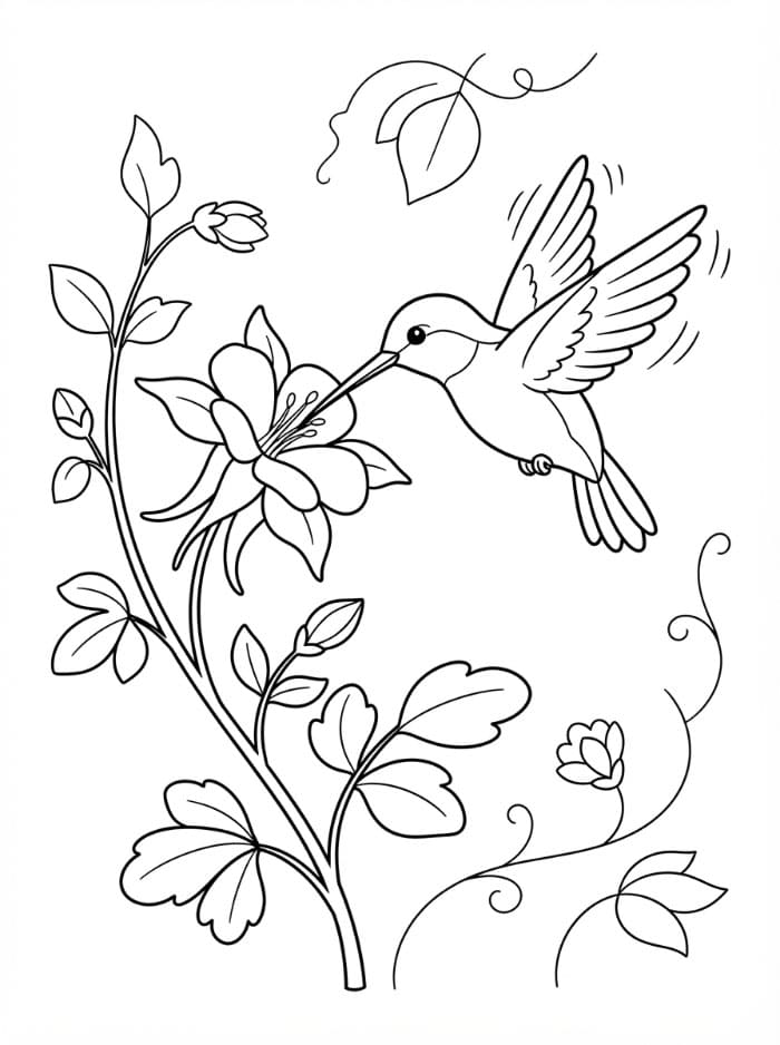 Burung Kolibri mengunjungi bunga