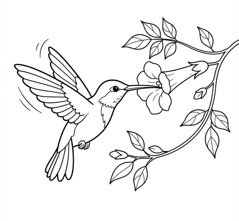 Burung Kolibri Minum