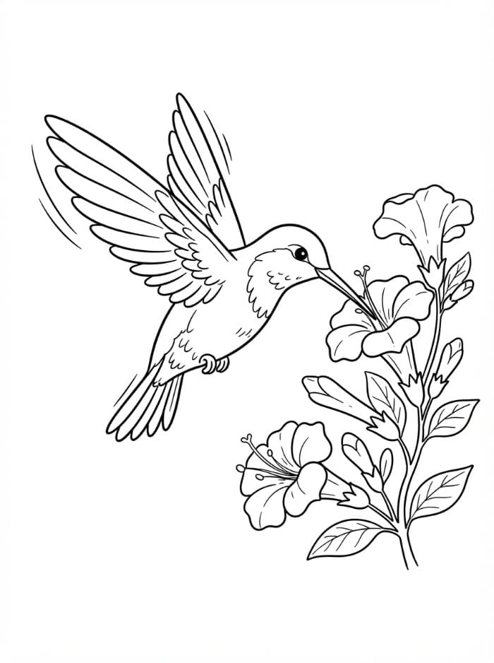 Burung kolibri terbang