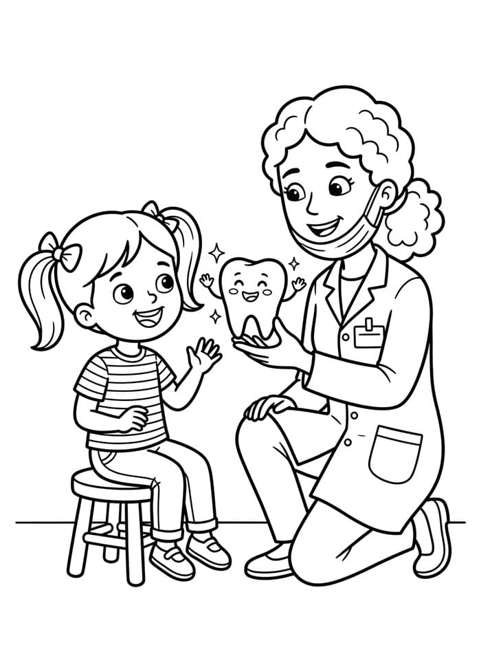 Dokter gigi menunjukkan gigi sehat