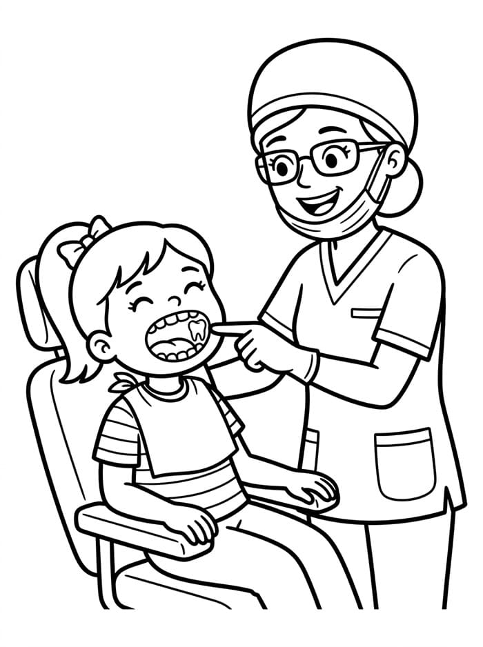 Dokter gigi menunjukkan gigi yang sehat