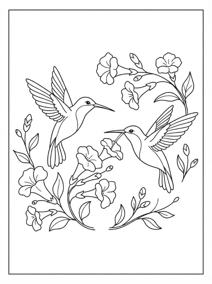 Dua burung kolibri
