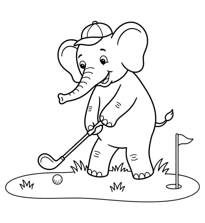 Gajah Bermain Golf