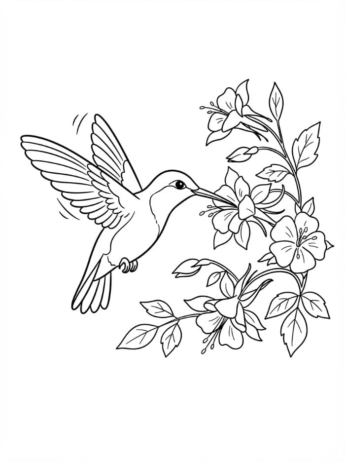 Gambar burung kolibri melayang bebas