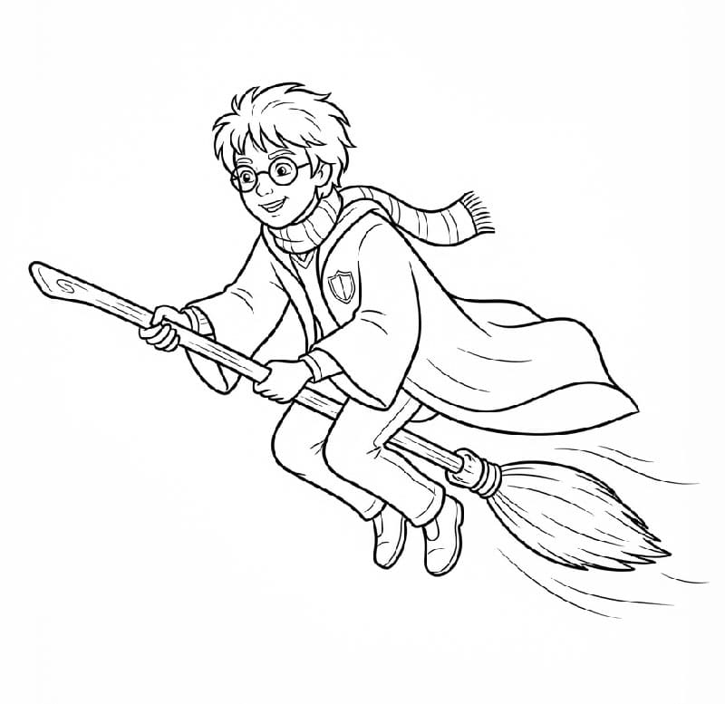 Harry Potter menaiki sapu terbang