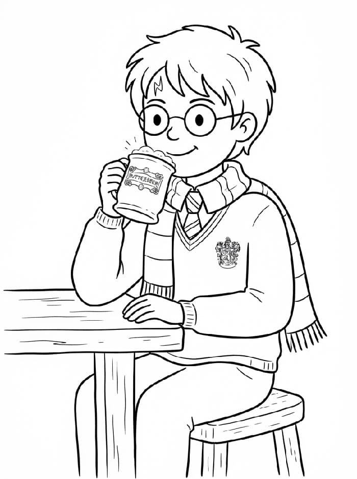Harry Potter sedang minum