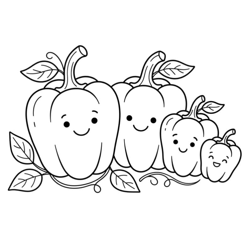 Keluarga paprika bahagia