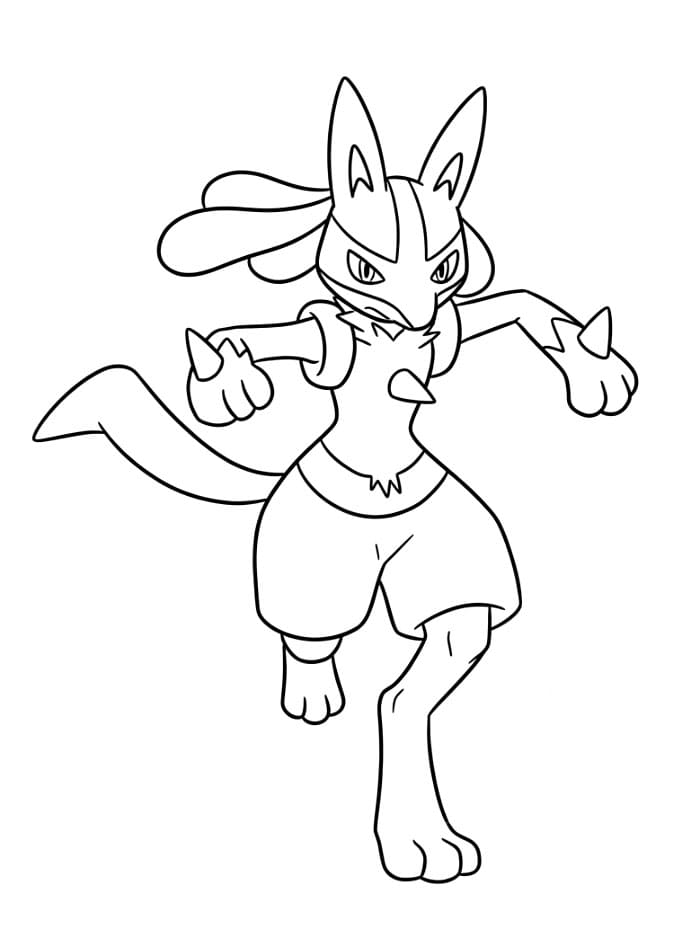 Lucario berlari ke depan