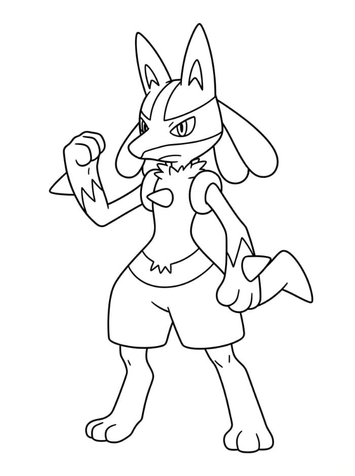 Lucario dengan kepalan tangan terangkat