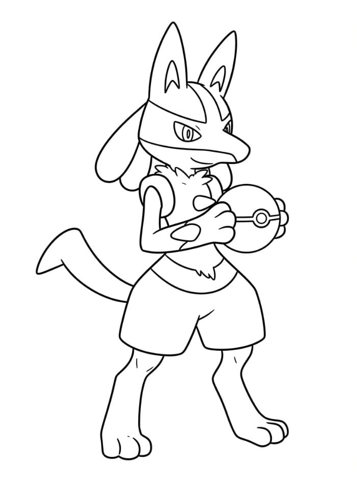 Lucario memegang Poké Ball