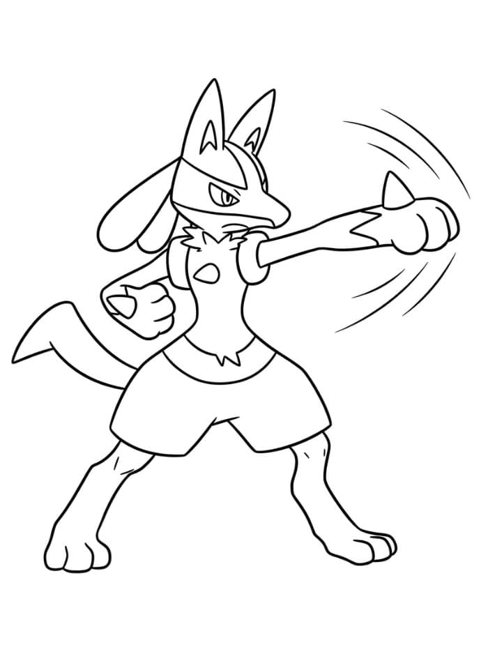 Lucario memukul