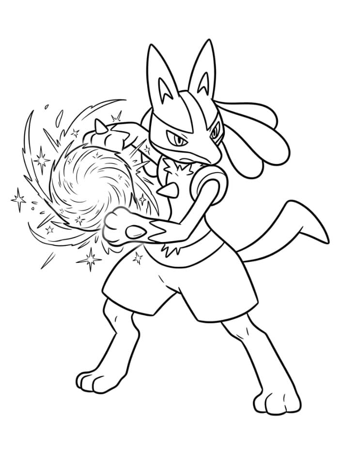 Lucario mengisi energi Aura