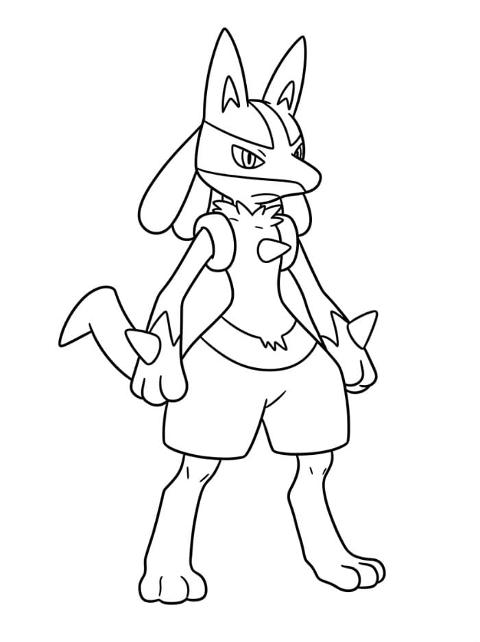 Lucario sedang berdiri