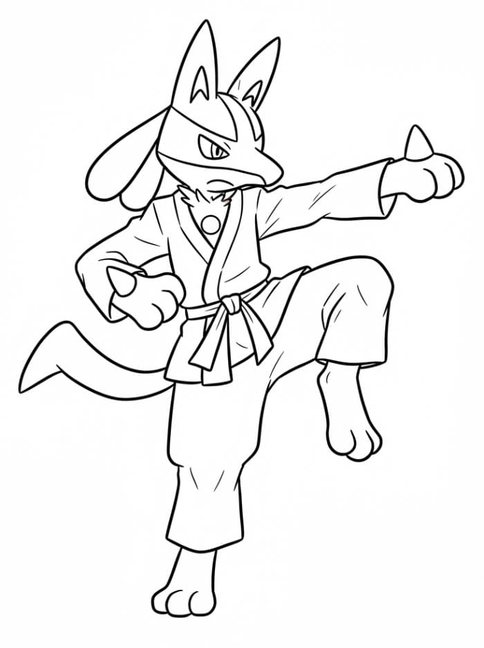 Lucario sedang berlatih