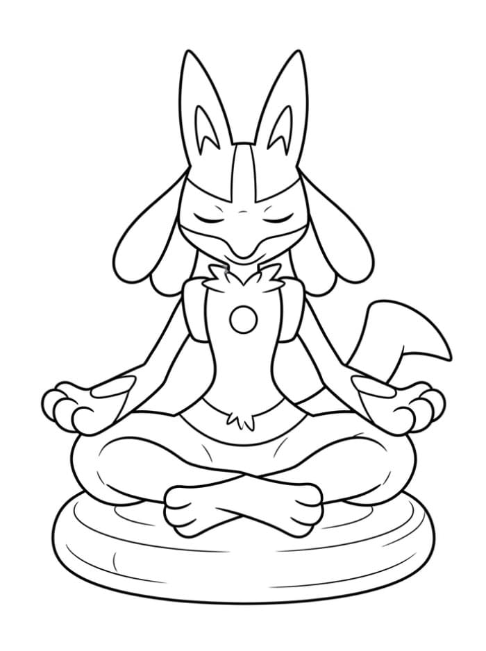 Lucario sedang bermeditasi