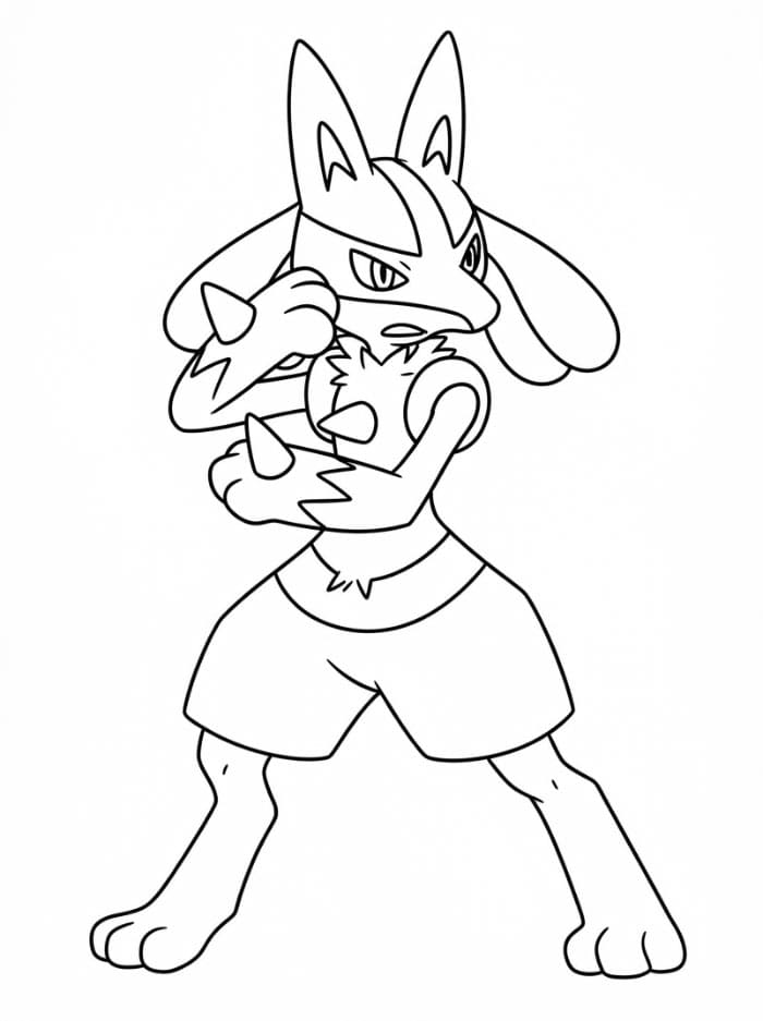 Lucario sedang bertahan