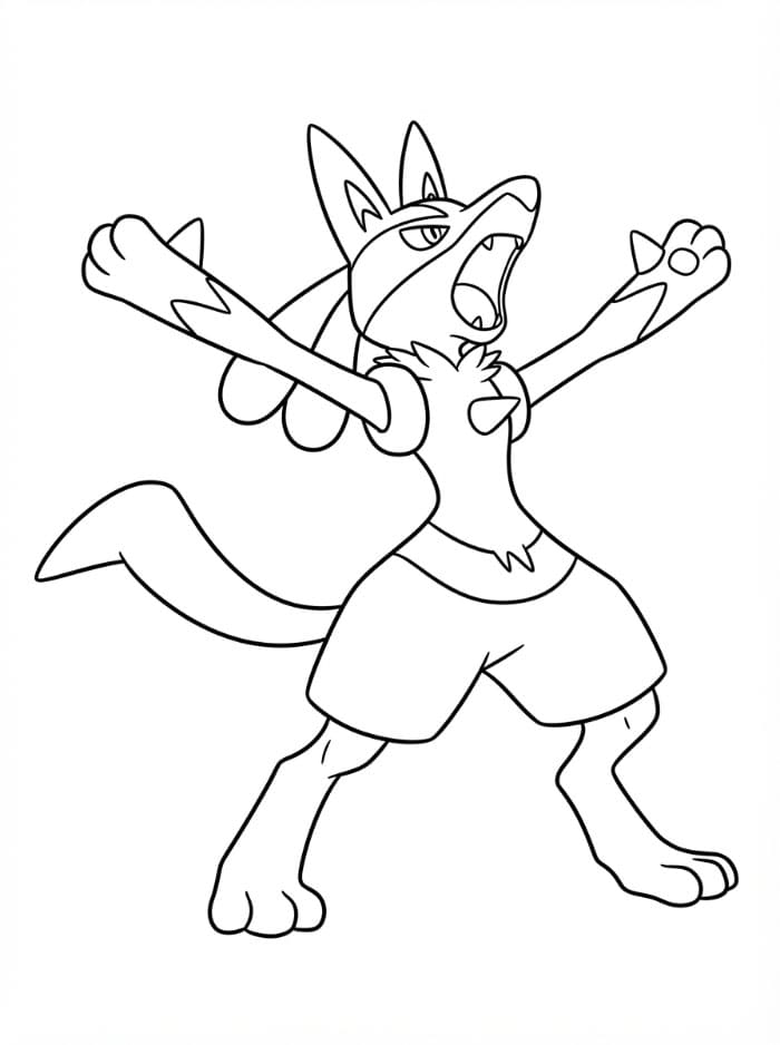 Lucario sedang mengaum