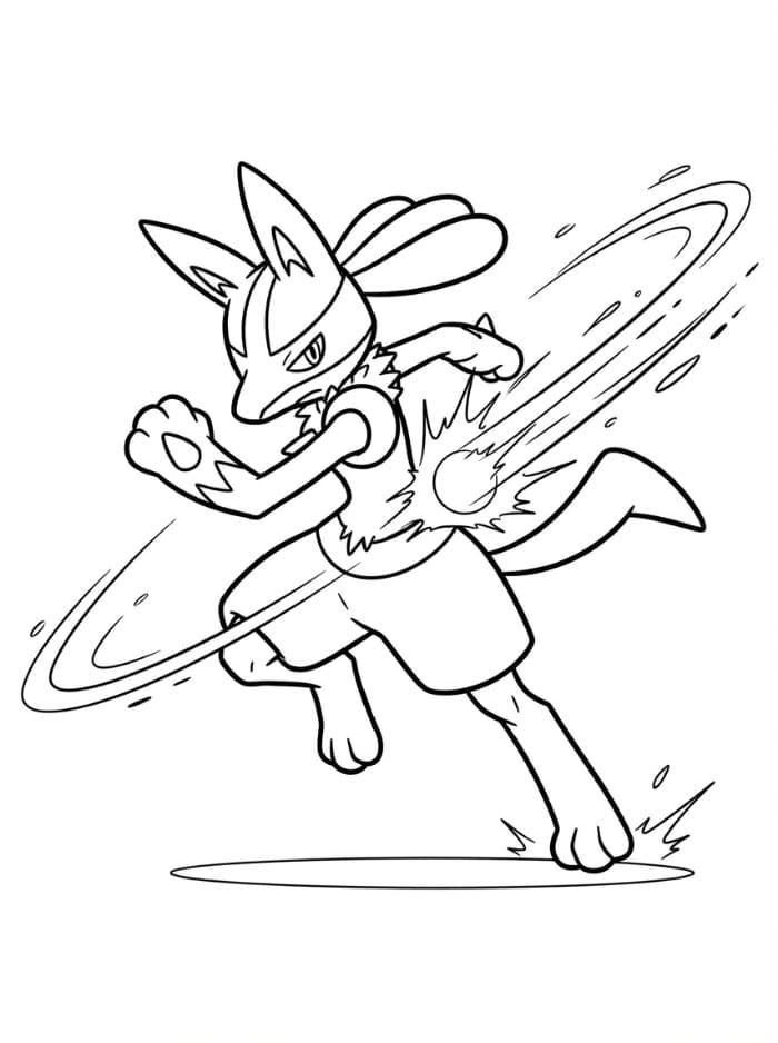 Lucario sedang menghindar