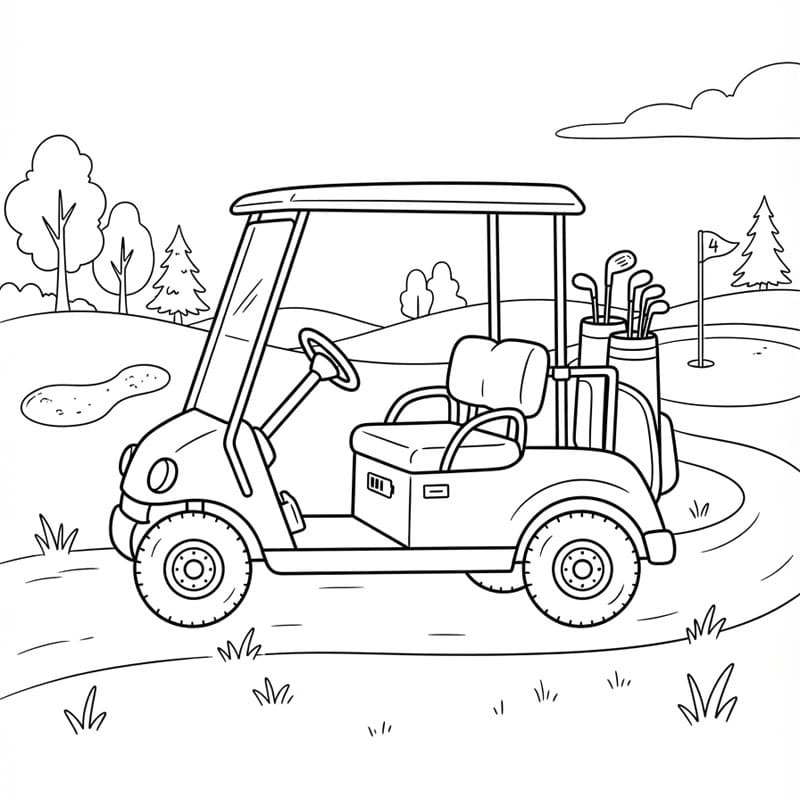 Mobil Golf di Lapangan