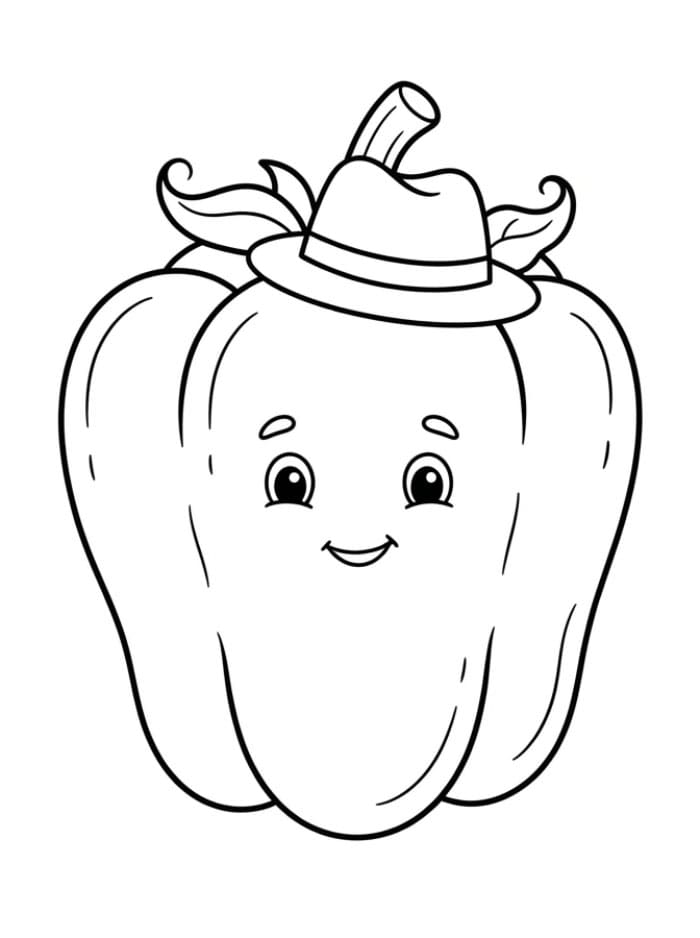 Paprika dengan topi