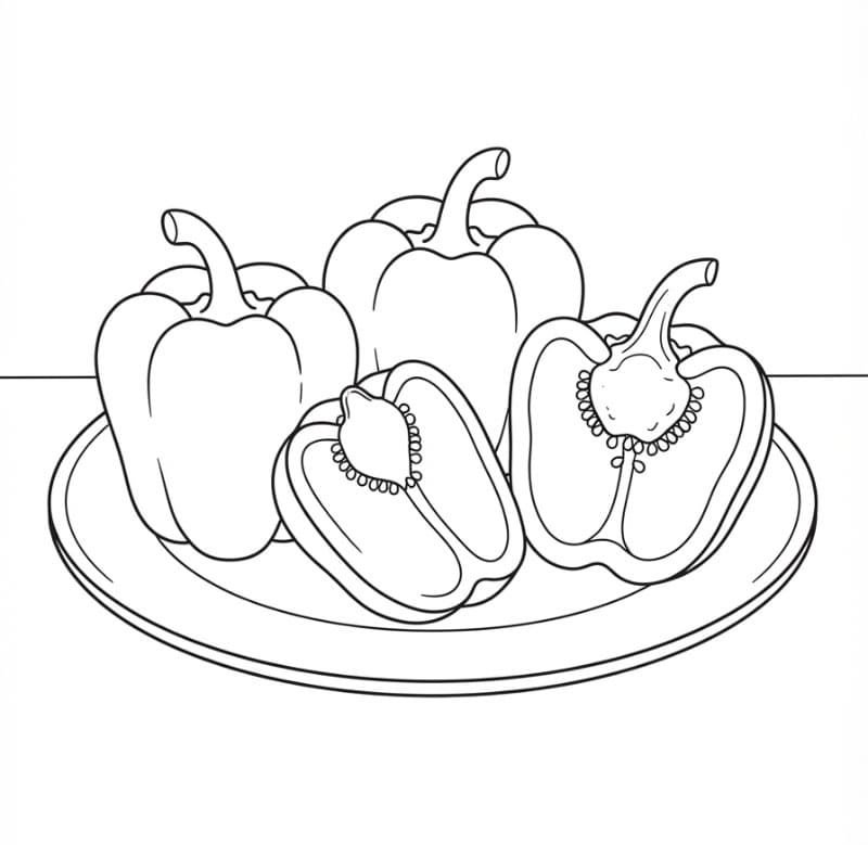Paprika di atas piring
