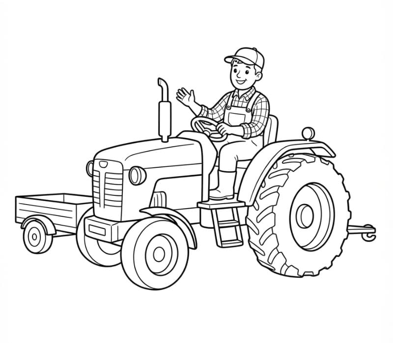 Petani di atas traktor