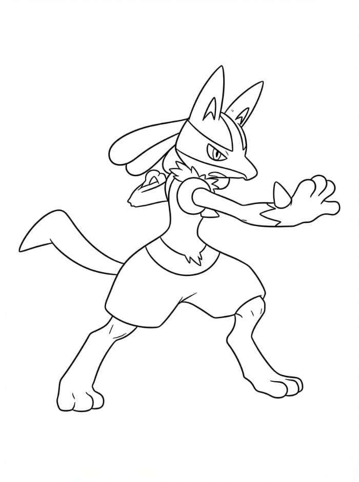 Pose bertarung Lucario