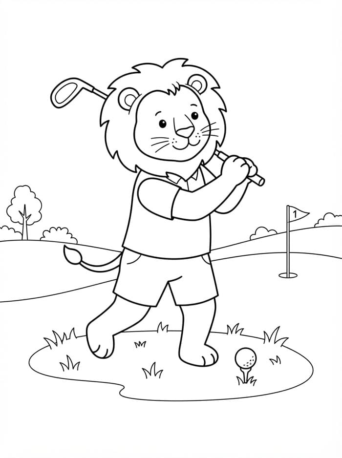 Singa Bermain Golf