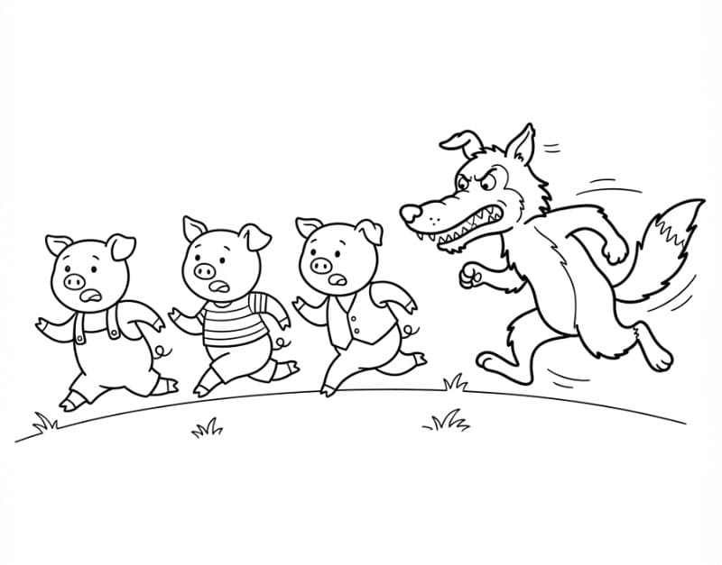 Tiga Babi Kecil Berlari