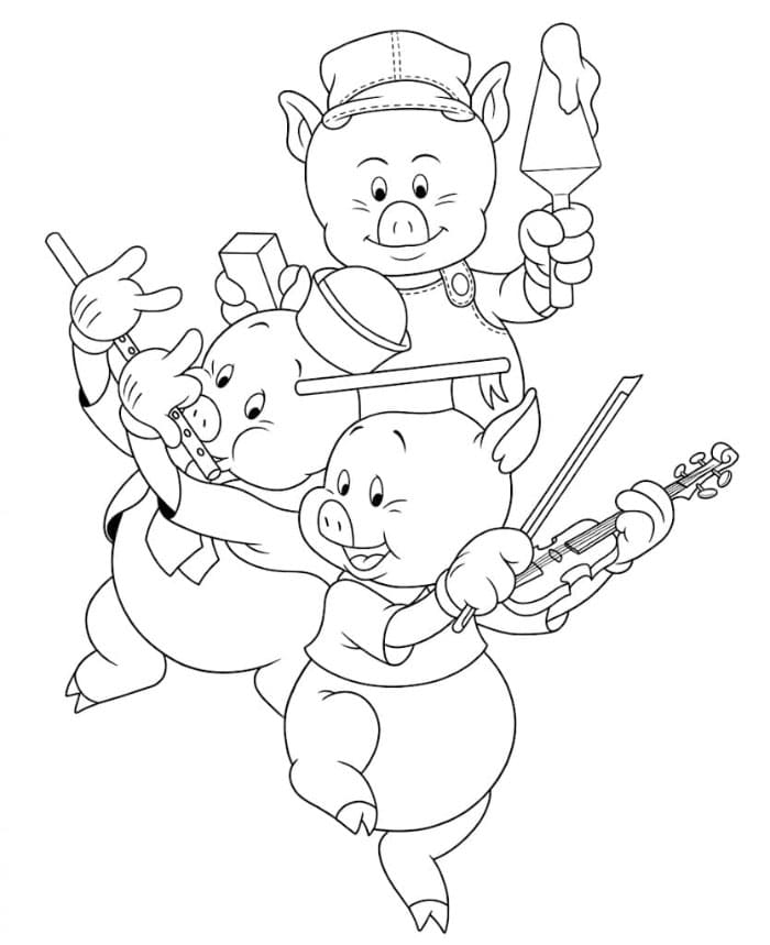 Tiga Babi Kecil Bermain Musik Bersama