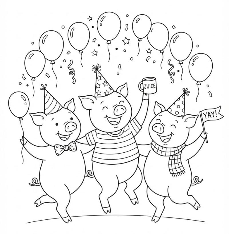 Tiga Babi Kecil Merayakan