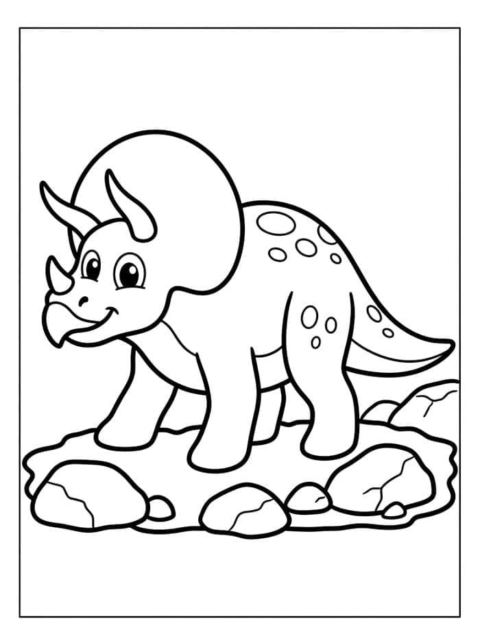 Triceratops dengan Batu