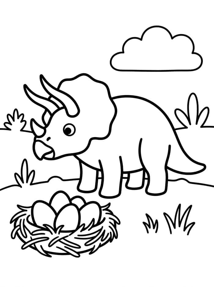 Triceratops dengan sarang