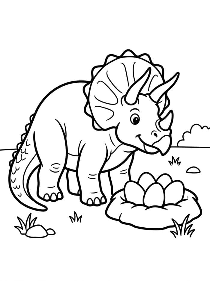 Triceratops dengan telur
