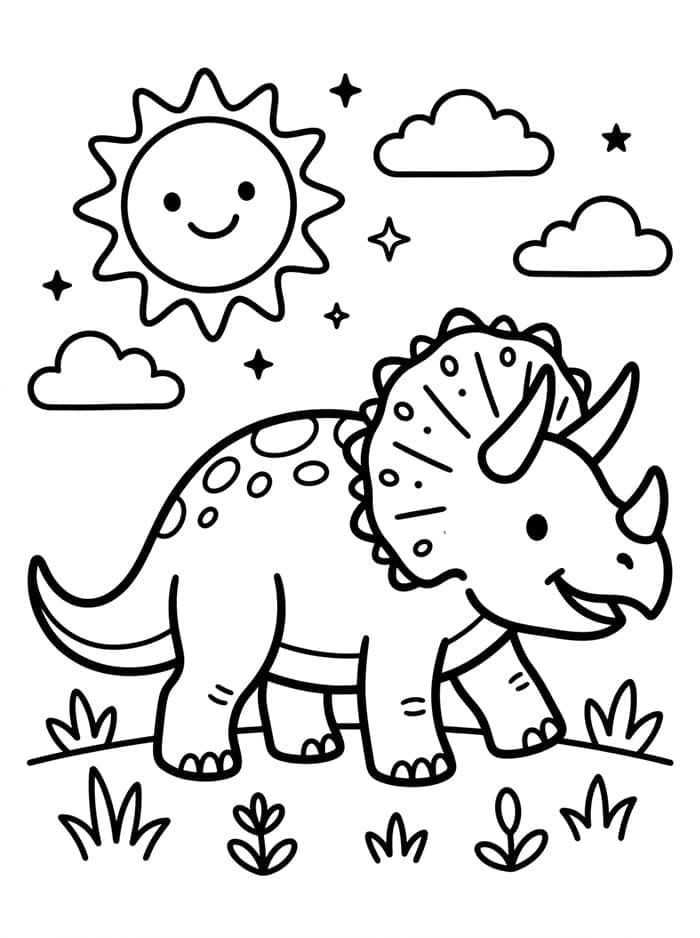 Triceratops di bawah matahari