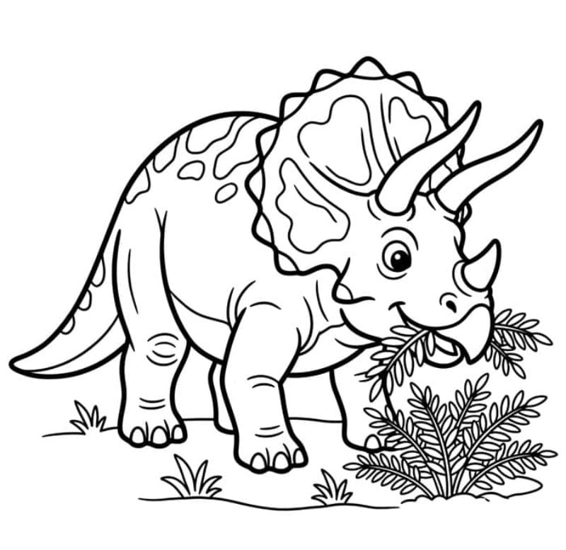 Triceratops Makan Pakis