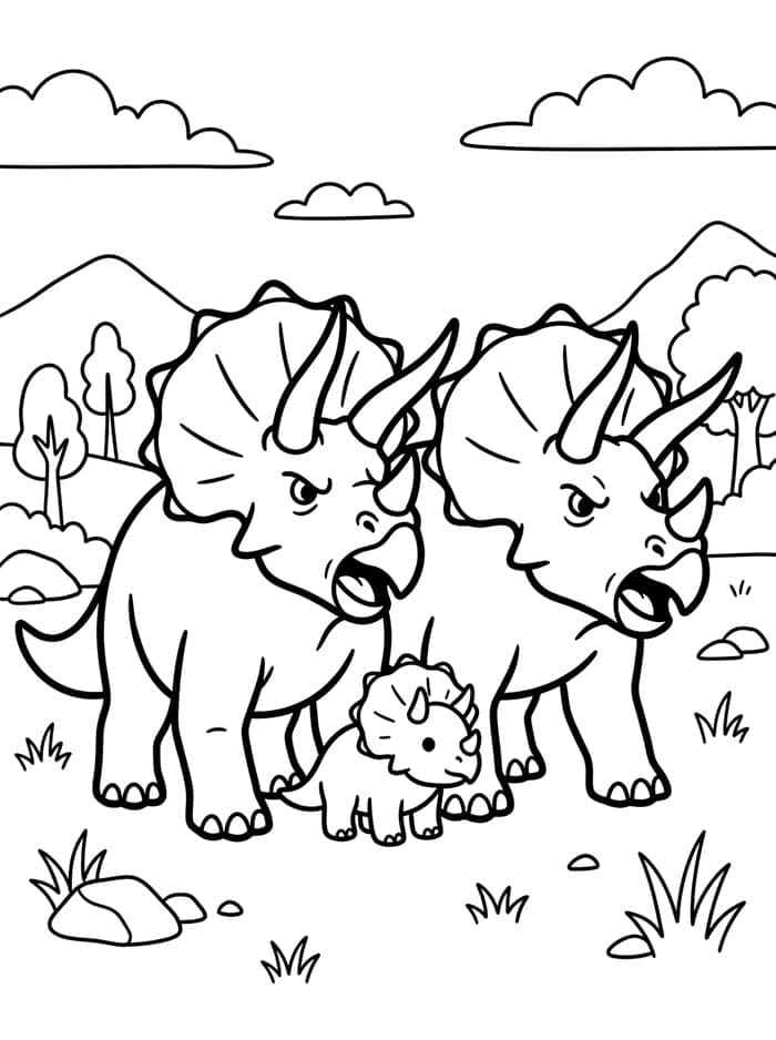 Triceratops Melindungi Bayinya