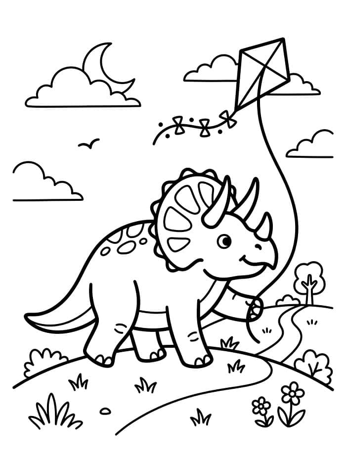 Triceratops Menerbangkan Layang-layang