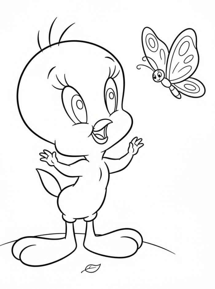 Tweety dengan kupu-kupu