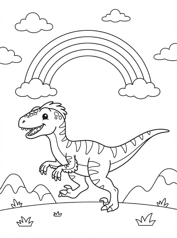 Velociraptor di Bawah Pelangi
