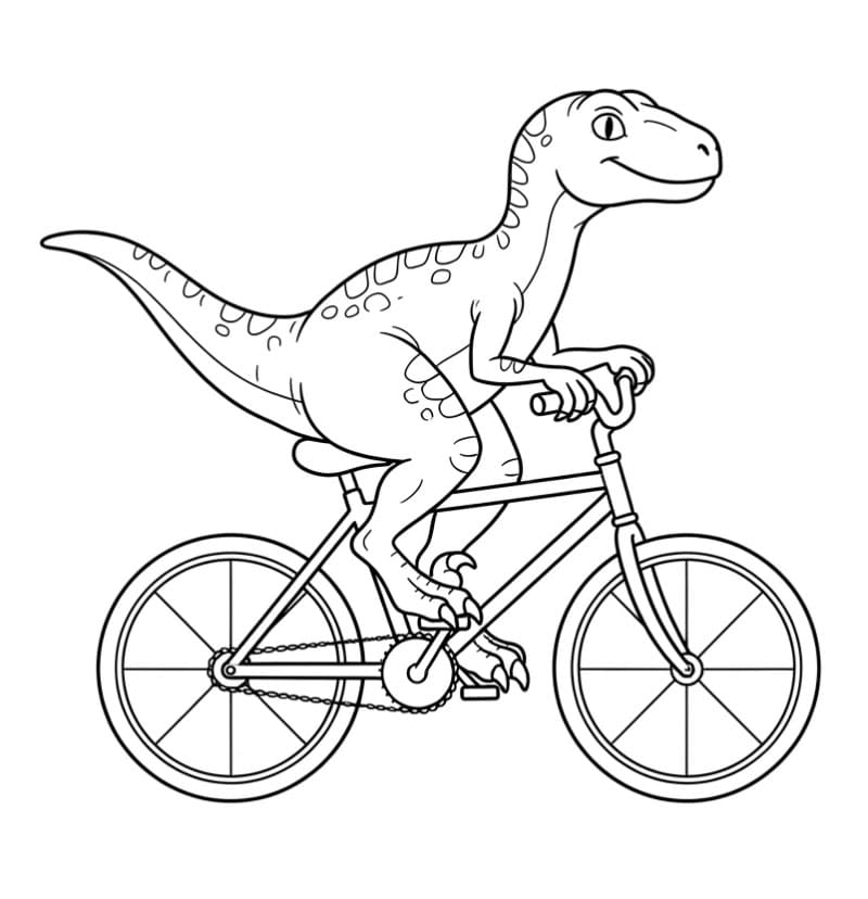 Velociraptor Mengendarai Sepeda